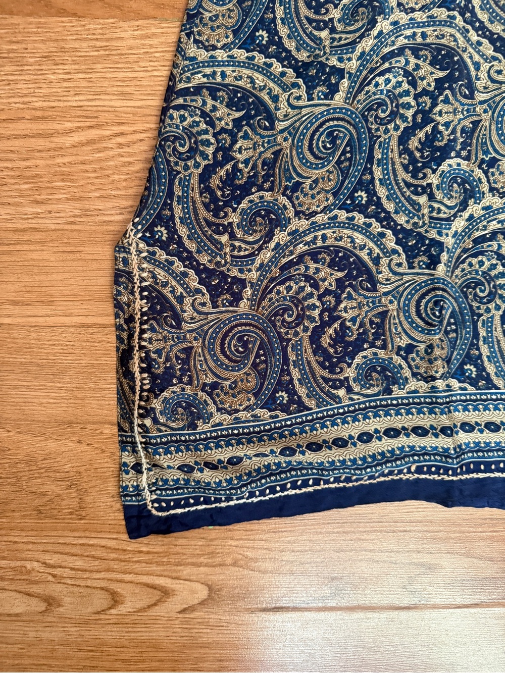 Dolma Embroidered Silk Tunic Top Navy - Picture 8 of 10